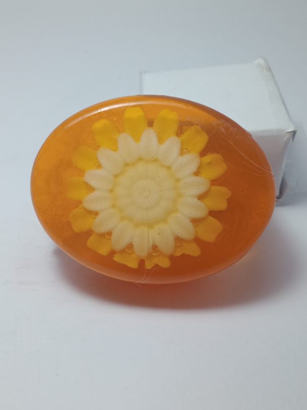Beautiful Orange Soap With Inside Flower-90 Grams (TSP-0001)